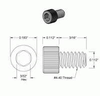 4-40 Hex Head Screw : Stainless