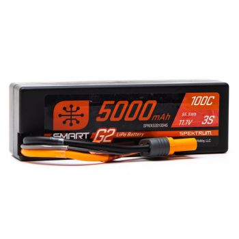Spektrum Smart G2 3S (11.1v) 100C 5000mah LiPo Battery Pack w/IC5 Connector (No battery tap)