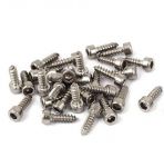 Stainless steel, self tapping hex head screws.