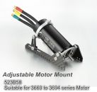 Fully adjustable 36mm diameter motor mount with carbon stands.