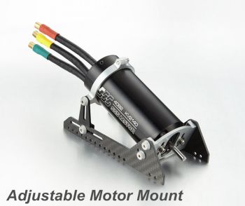 Fully adjustable 40mm diameter motor mount with carbon stands.